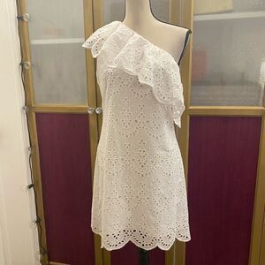 Cupcakes and cashmere one shoulder embroidered dress, M